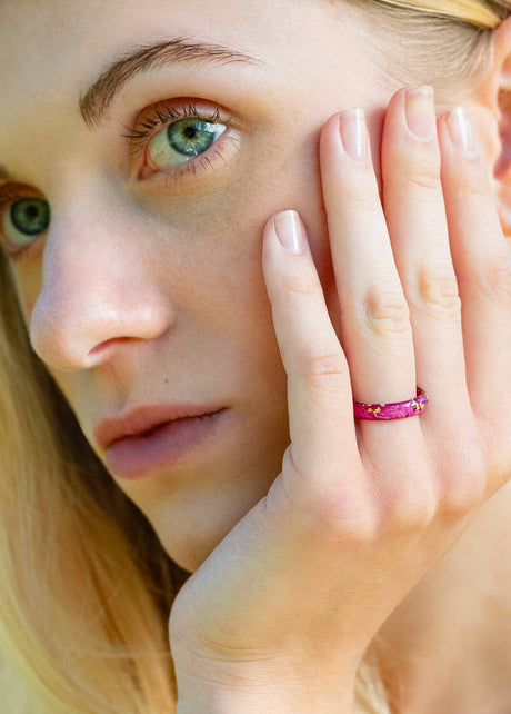 Real flower resin rings – handcrafted Floral Rings by Resity Vienna