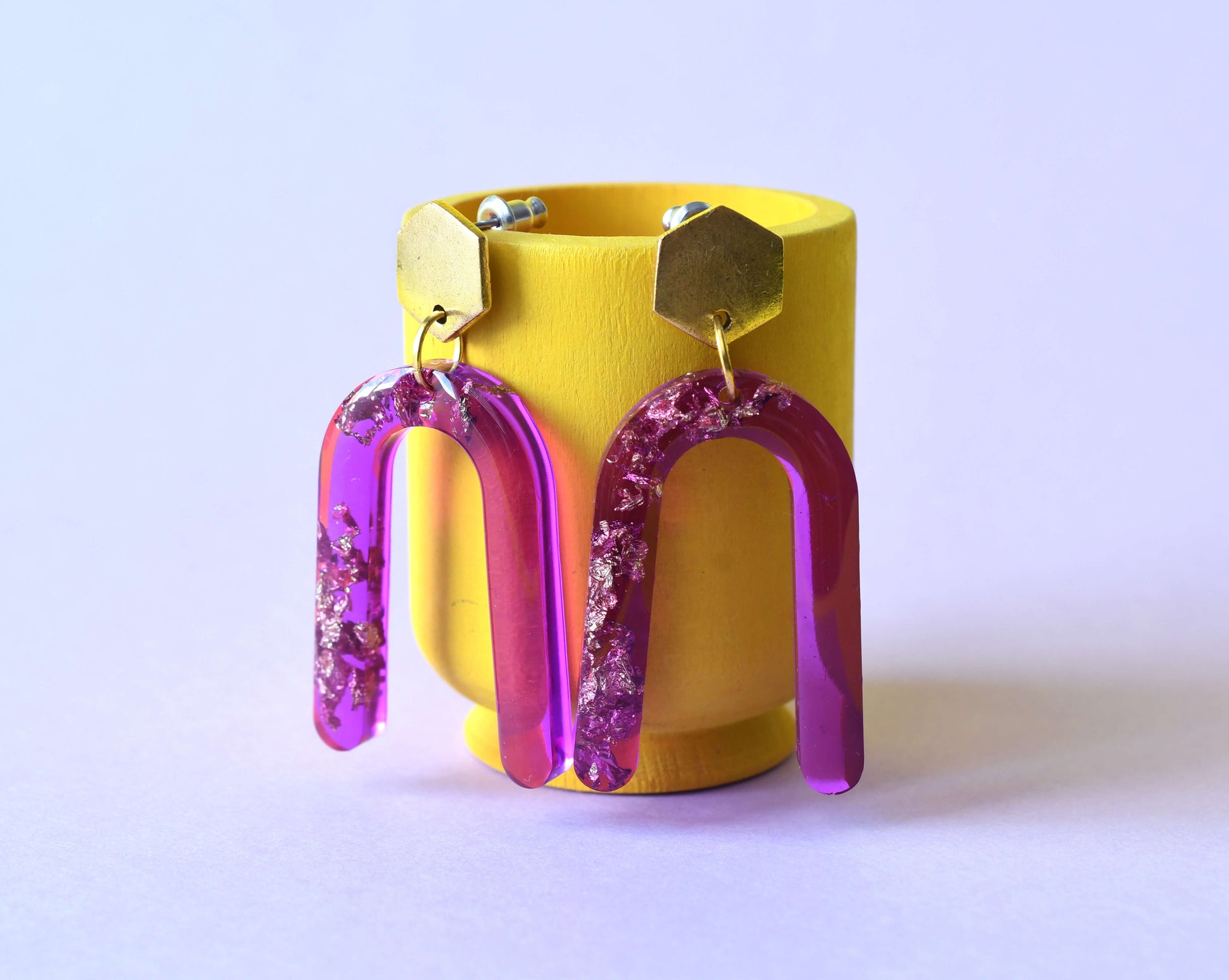 colorful resin statement earrings