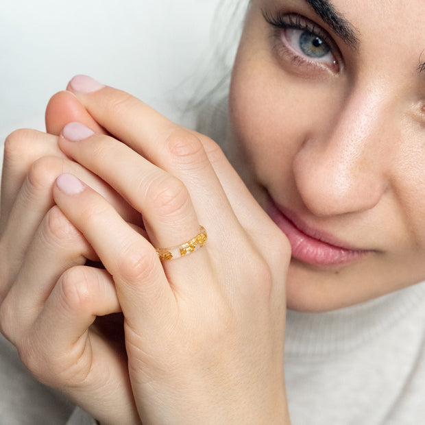 Mattierter Glanz – Facettiertes Harzring-Set