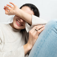 Black resin ring with metallic gold shimmer Vienna