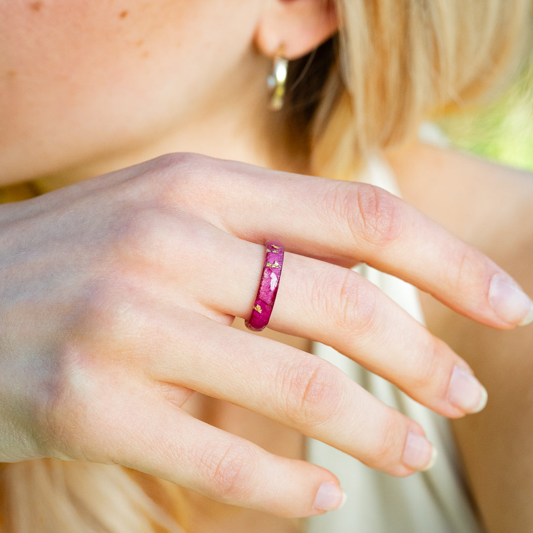 June birth flower ring handmade botanical jewelry