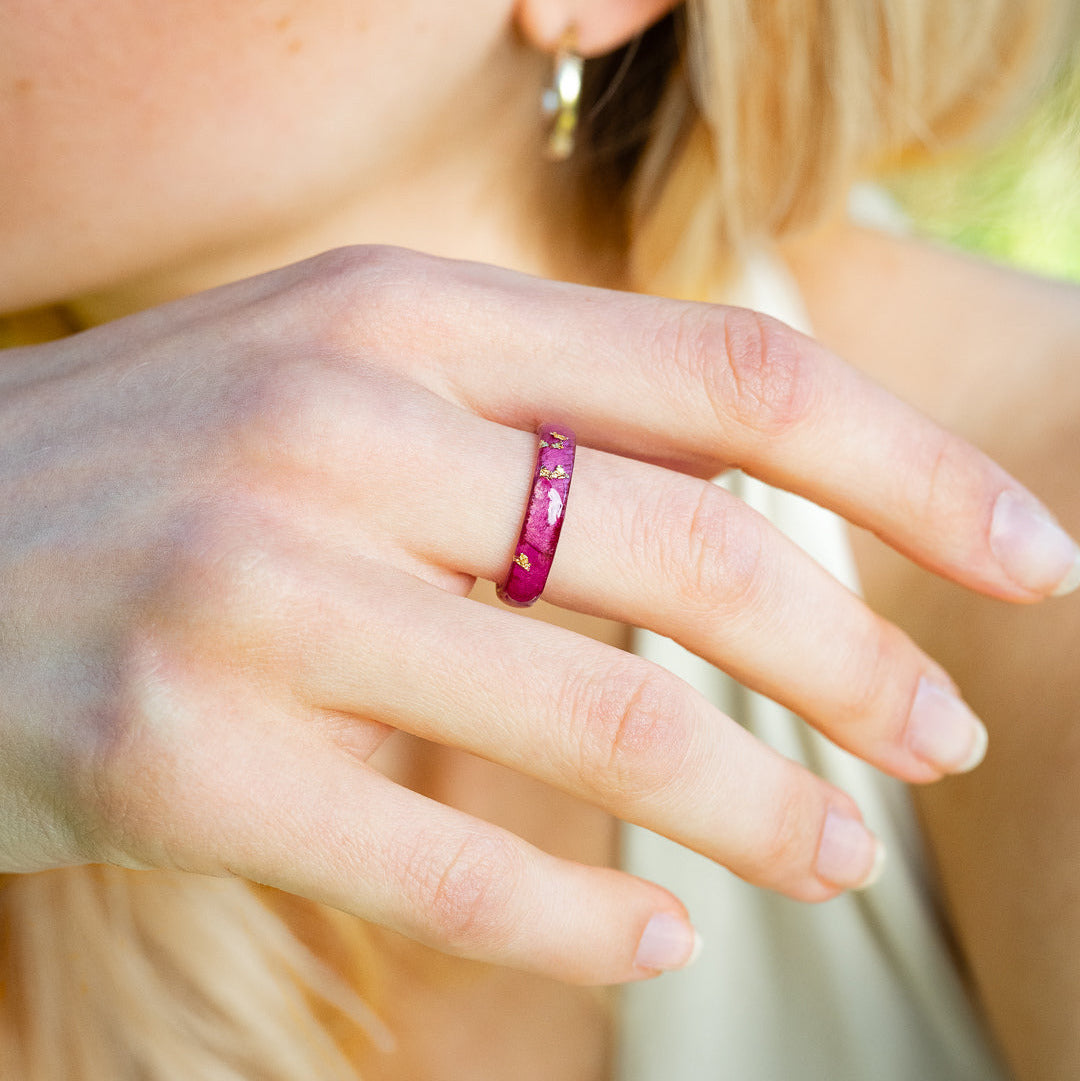 June birth flower ring handmade botanical jewelry