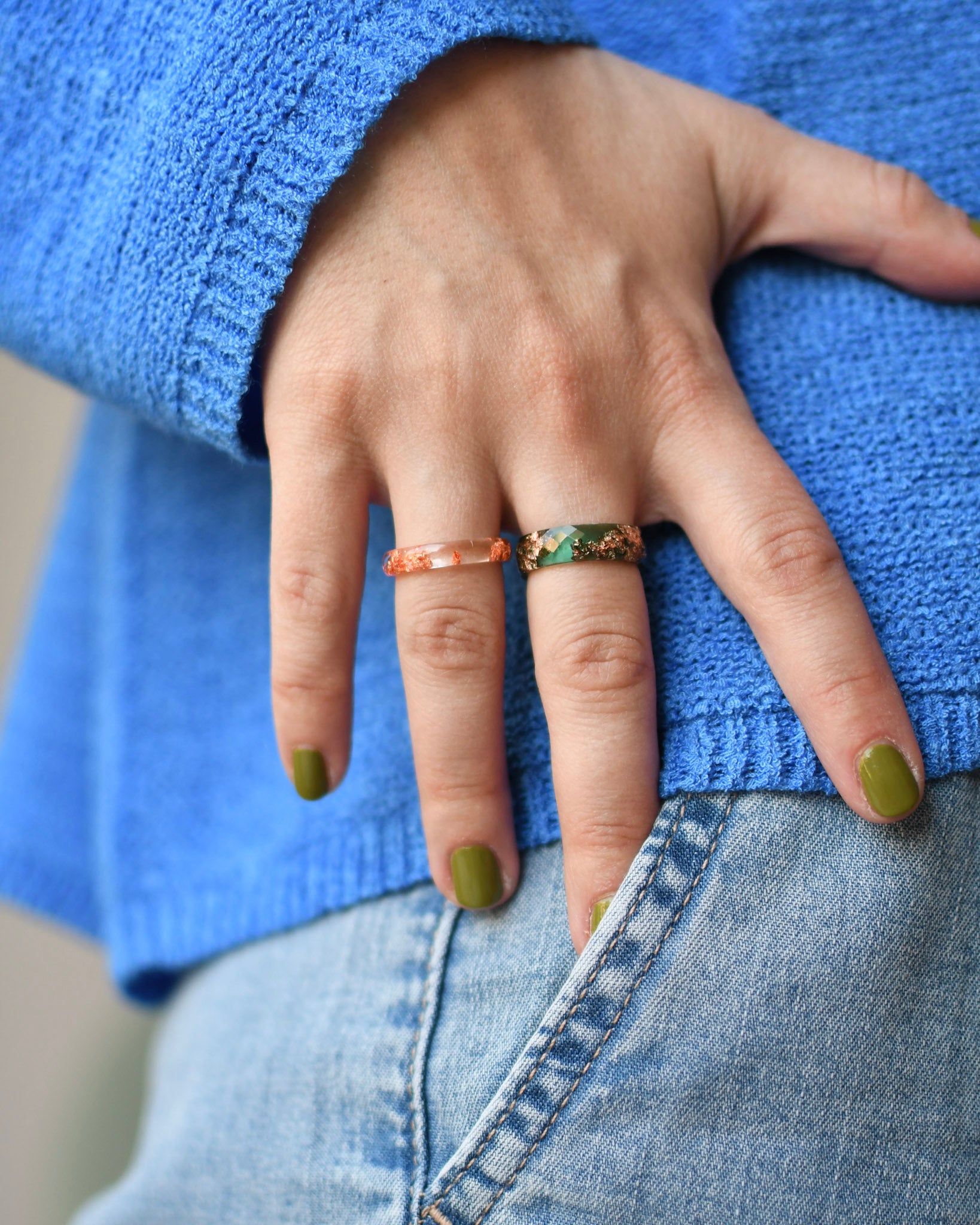 Jade Aurora – Klassischer facettierter grüner Ring