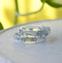 Handmade clear resin ring with metallic silver leaf by Resity Vienna