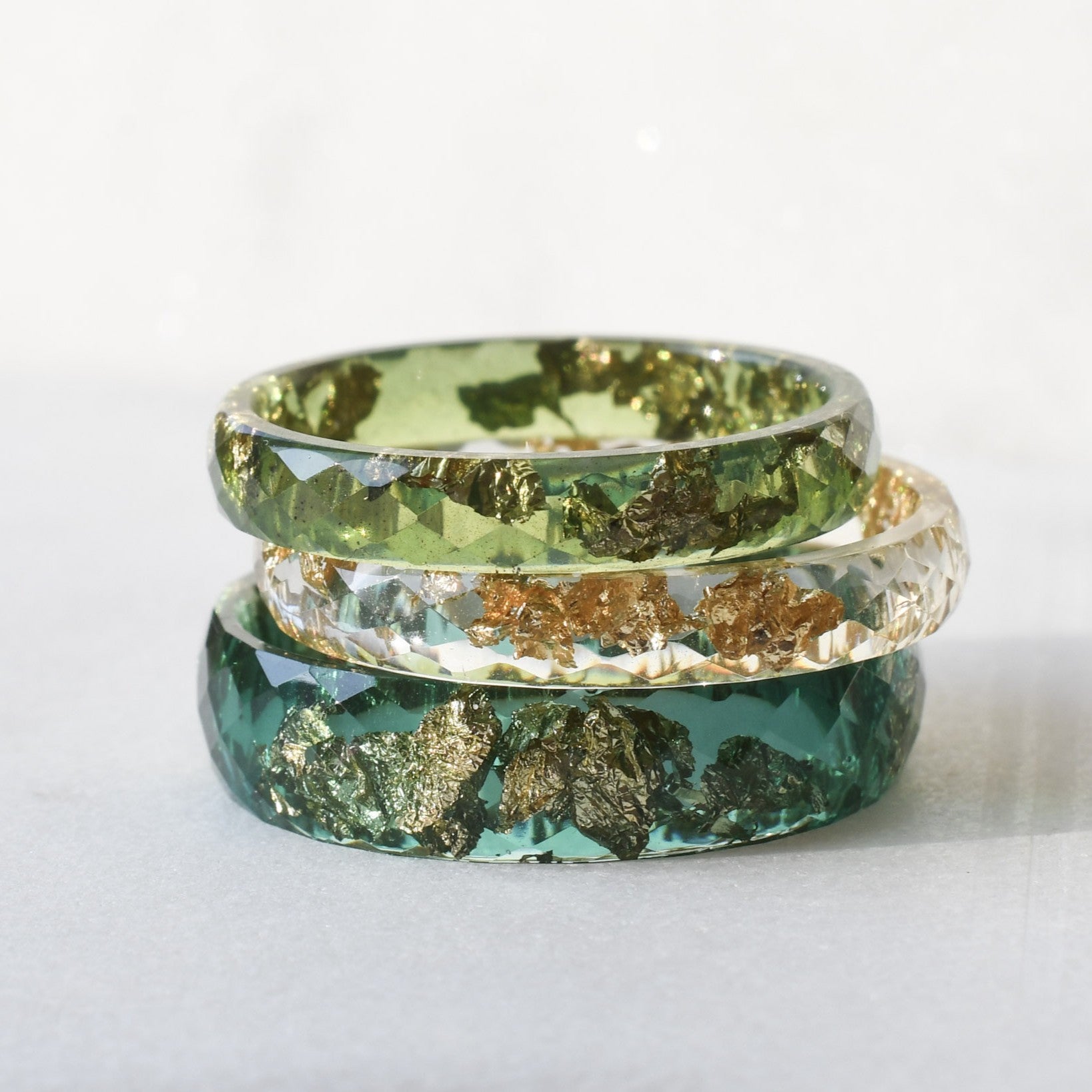 Deep Grove – Faceted Emerald Resin Ring
