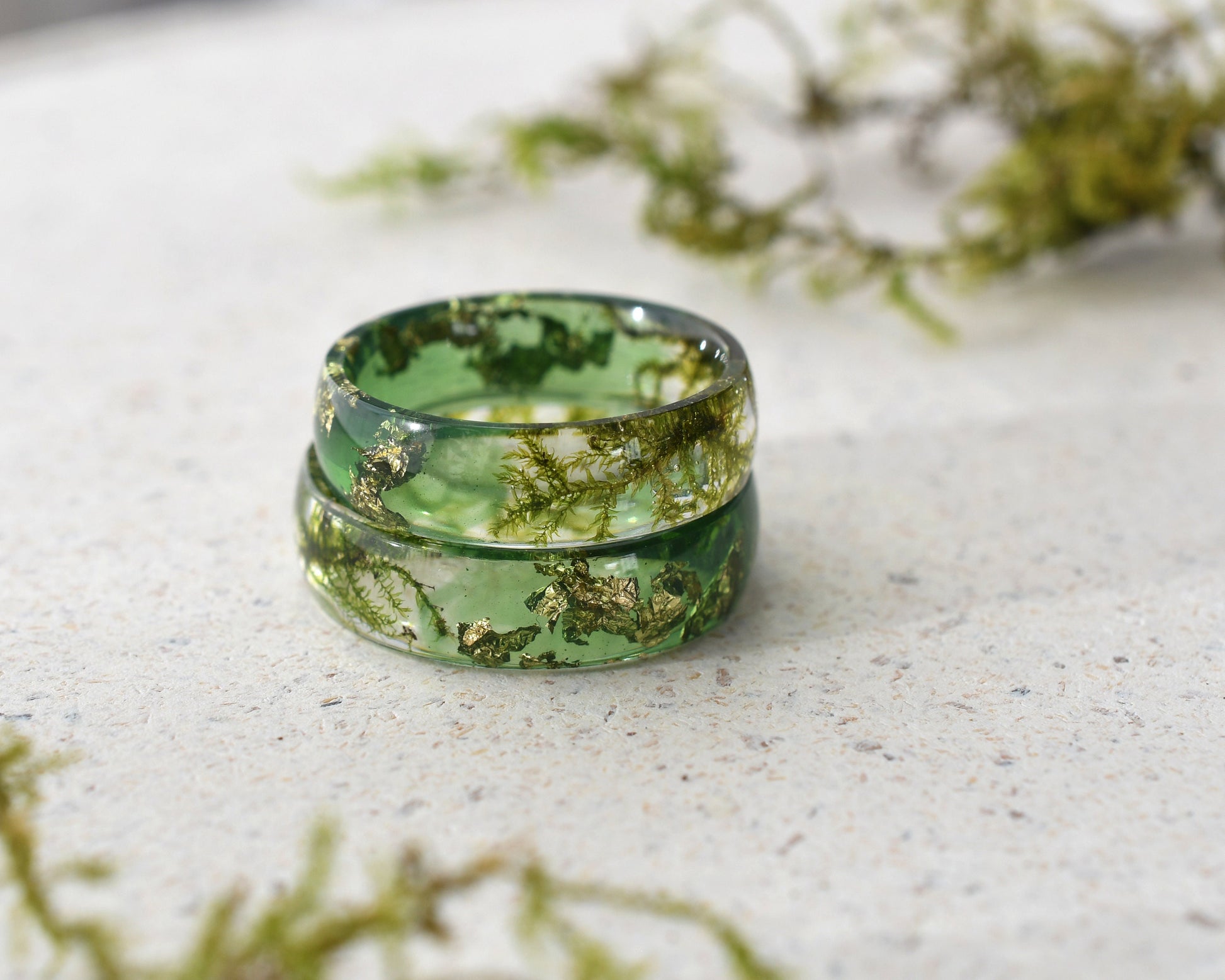 Forest inspired resin jewelry handmade in Austria