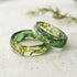 Golden moss resin ring for nature lovers