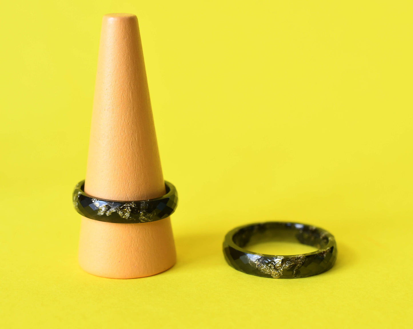 handcrafted resin gold ring