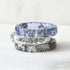 soft purple clear and grey resin 3 ring stack with silver flakes handmade in Vienna