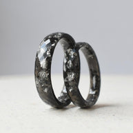 Macro detail of black resin texture