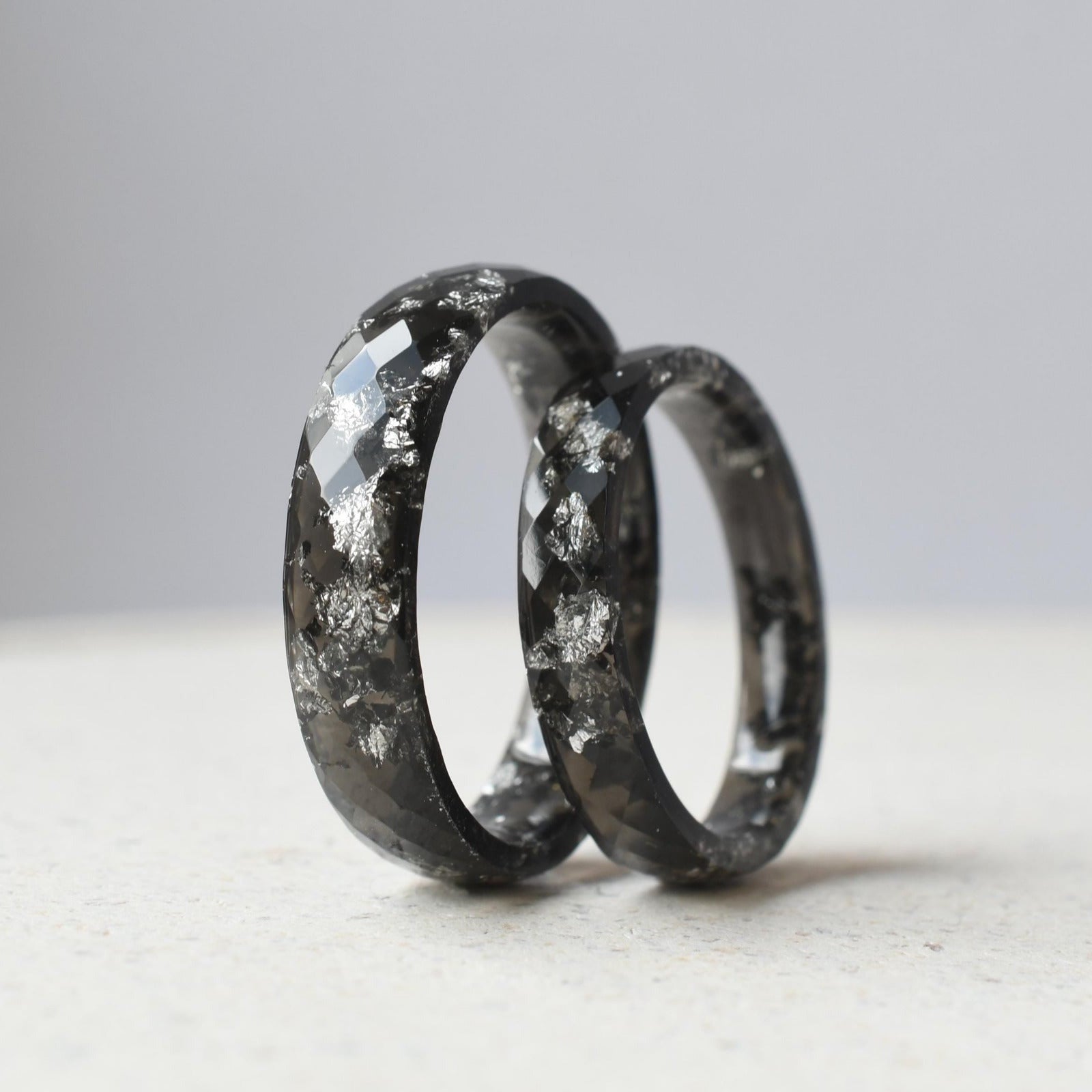 Macro detail of black resin texture