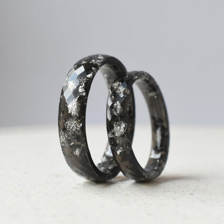 Macro detail of black resin texture