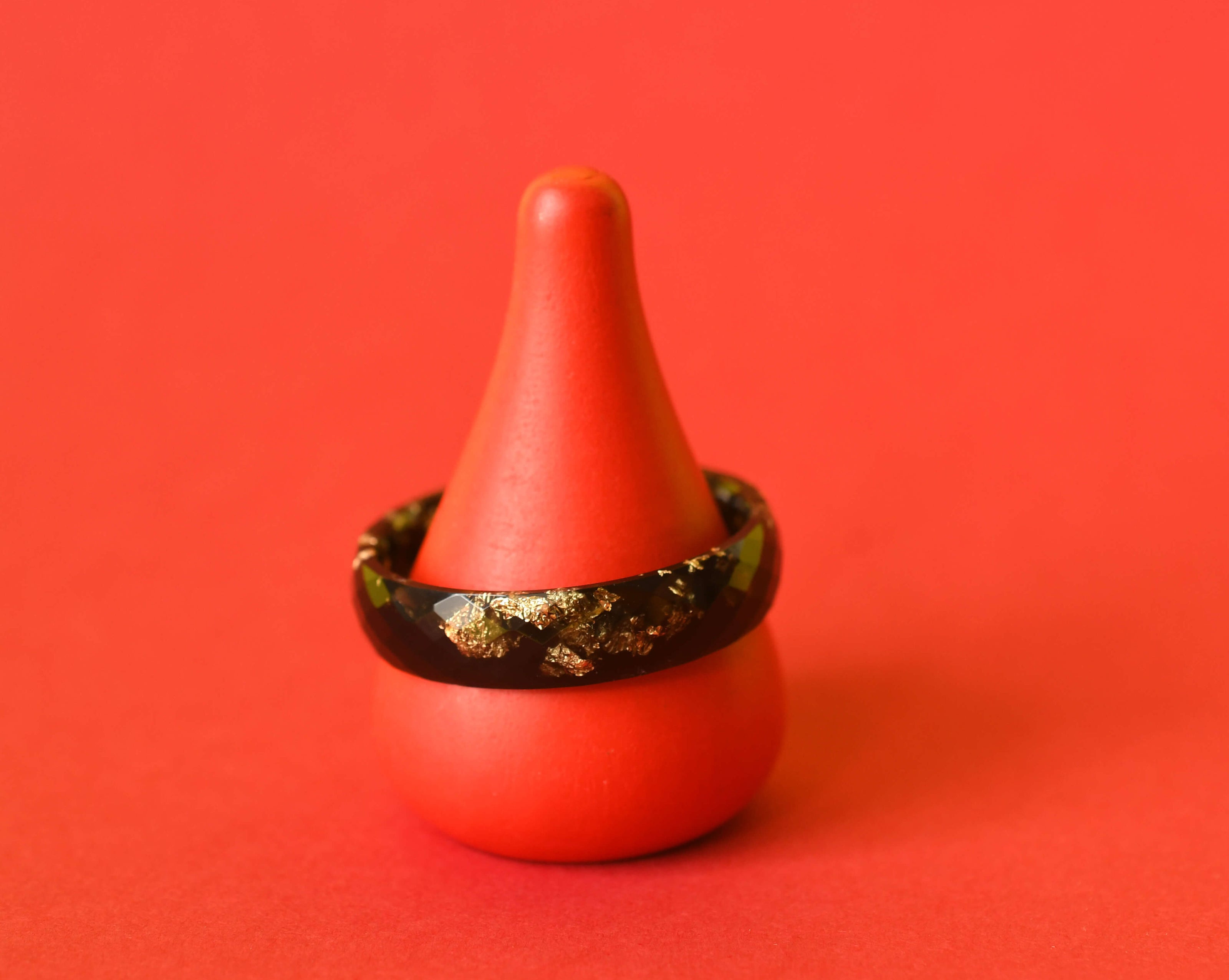 Obsidian Signal Ring worn on male hand showing bold, modern aesthetic