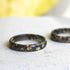 Obsidian Edge faceted black resin ring gold flakes
