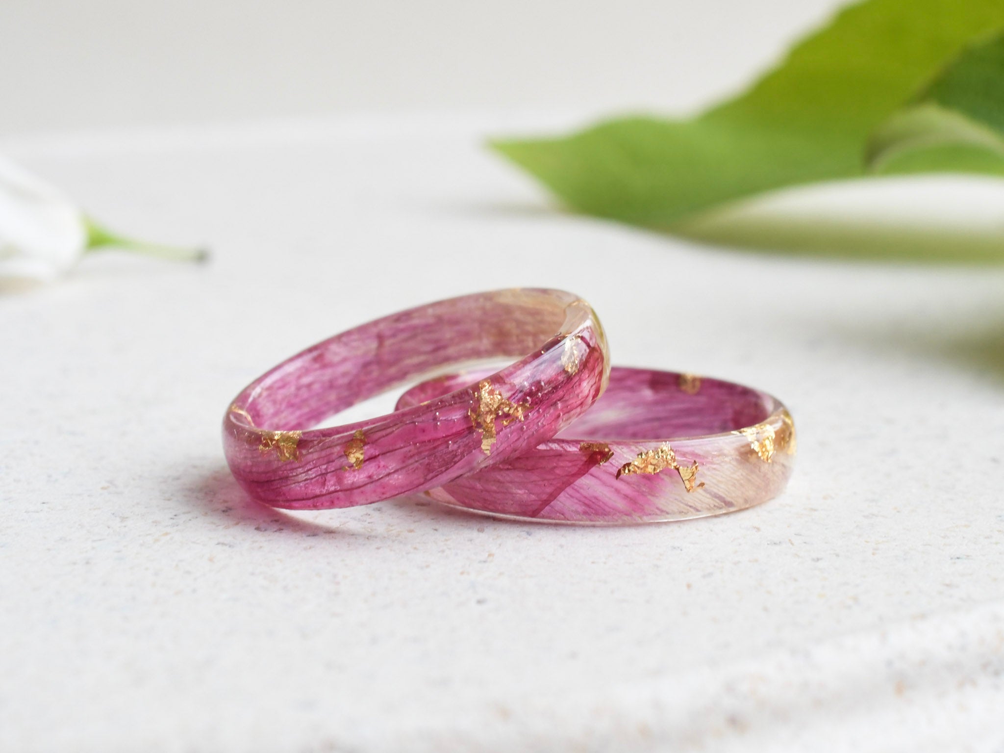 Handmade tulip flower ring — April birth flower jewelry crafted in Vienna by Resity