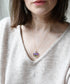 Real pressed aster botanical necklace — handmade in Vienna by Resity