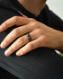 Contemporary black and silver ring for men