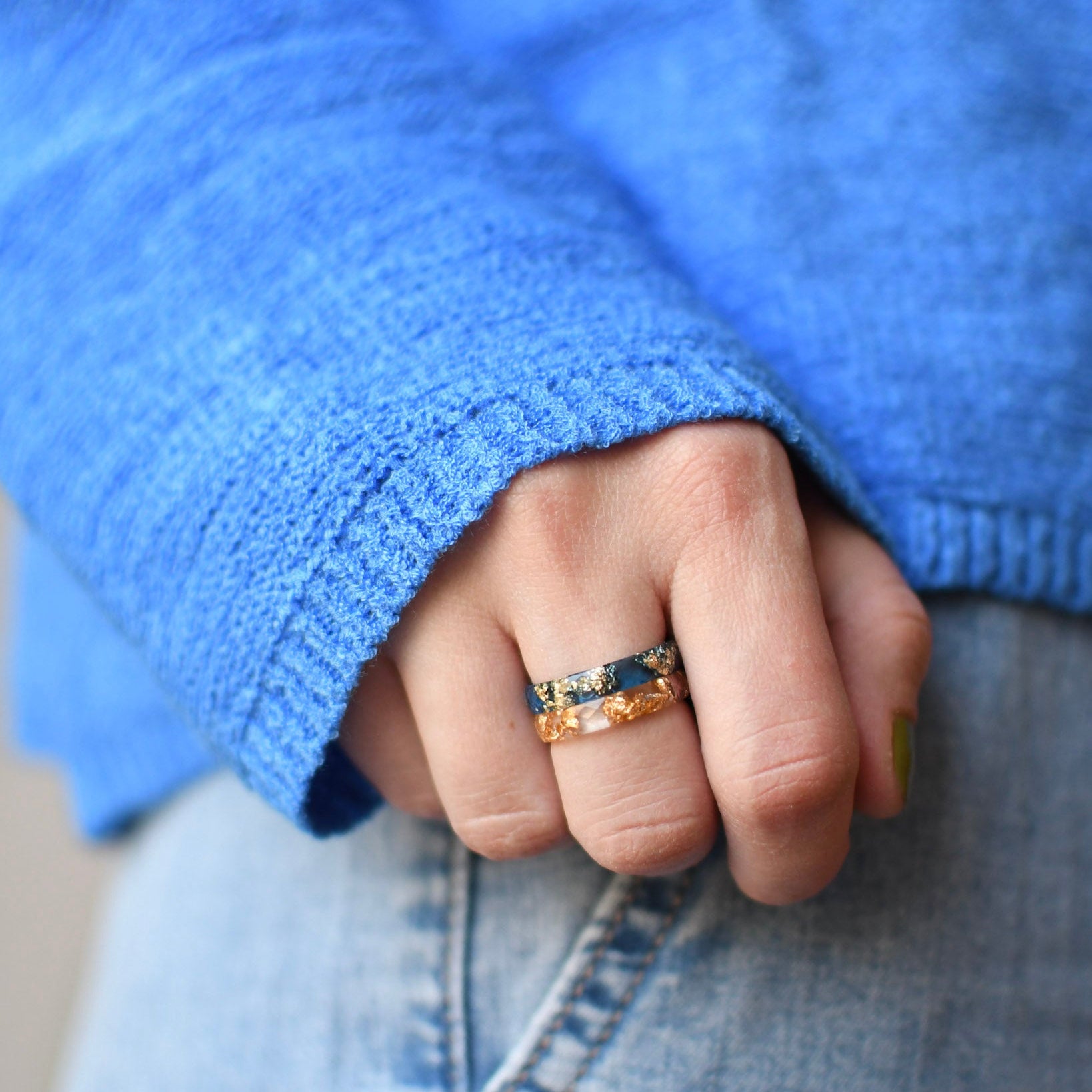 Crystal Halo – Schmaler facettierter klarer Ring