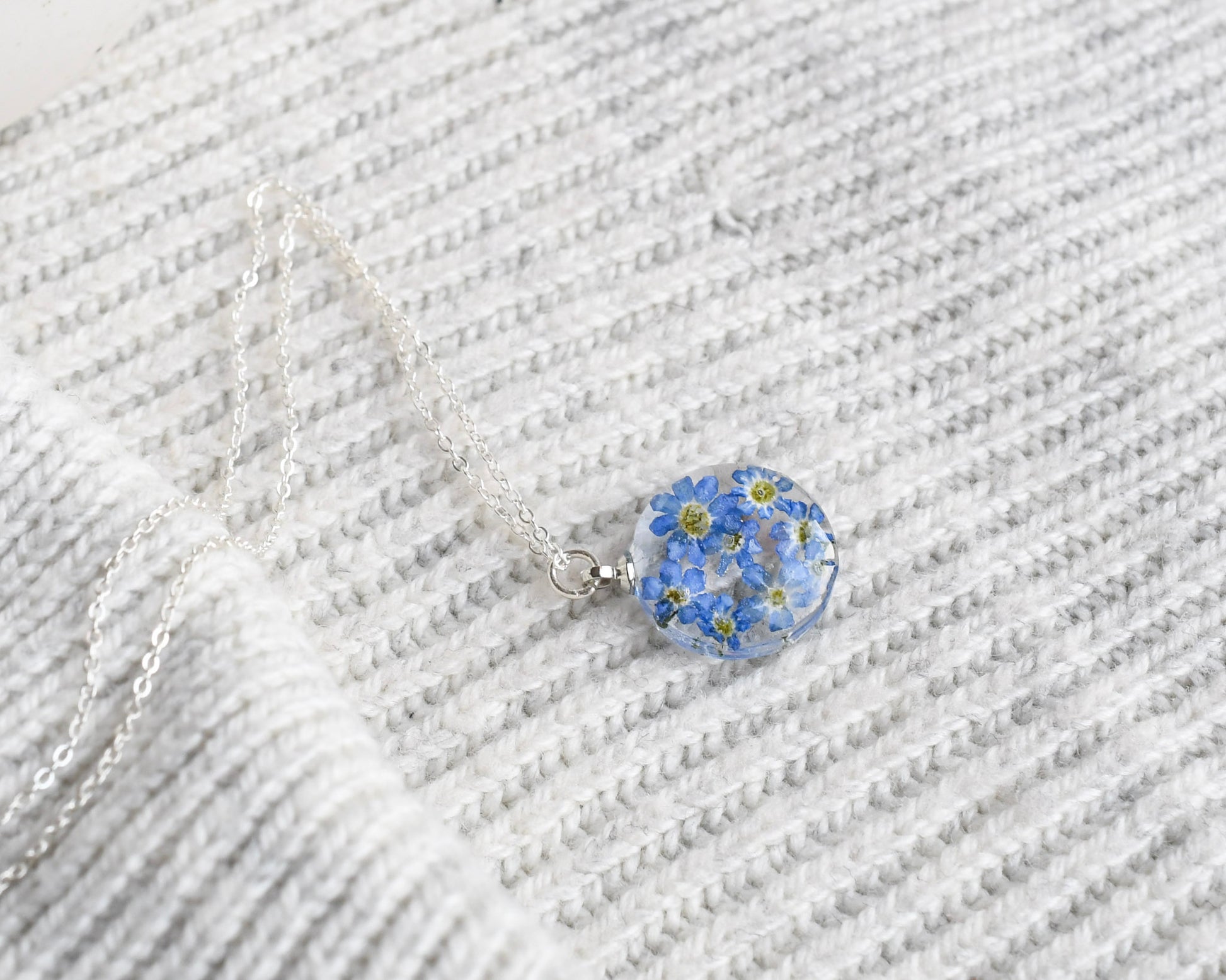 Lightweight botanical resin necklace gift for nature lover