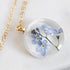 Blue Whisper real flower necklace — minimalist handcrafted jewelry from Austria