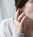 Magenta Glow faceted resin ring gold flakes