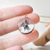 Violet resin pendant necklace with gold filled or sterling silver chain — handmade botanical jewelry