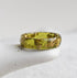Modern unisex citrus yellow resin ring with faceted band design