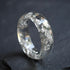 Handmade transparent mens ring with silver leaf faceted resin close-up Vienna craftsmanship