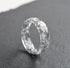 clear resin ring with silver flakes