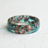 Emerald Dawn smooth green resin ring rose gold flakes