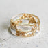 Crystal clear resin ring with metallic gold shimmer Vienna