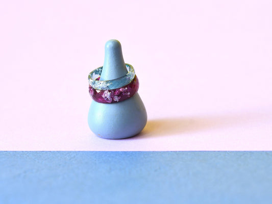  Faceted lavender stacking ring