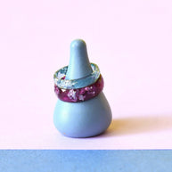  Faceted lavender stacking ring
