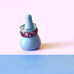  Faceted lavender stacking ring