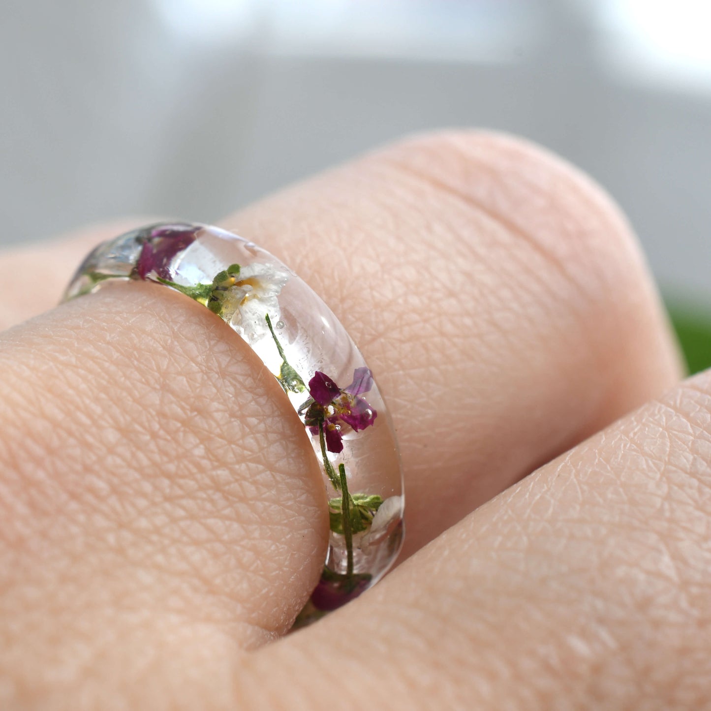 Pink Alyssum Flower Ring