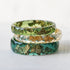 Three stacking rings with old leaf 