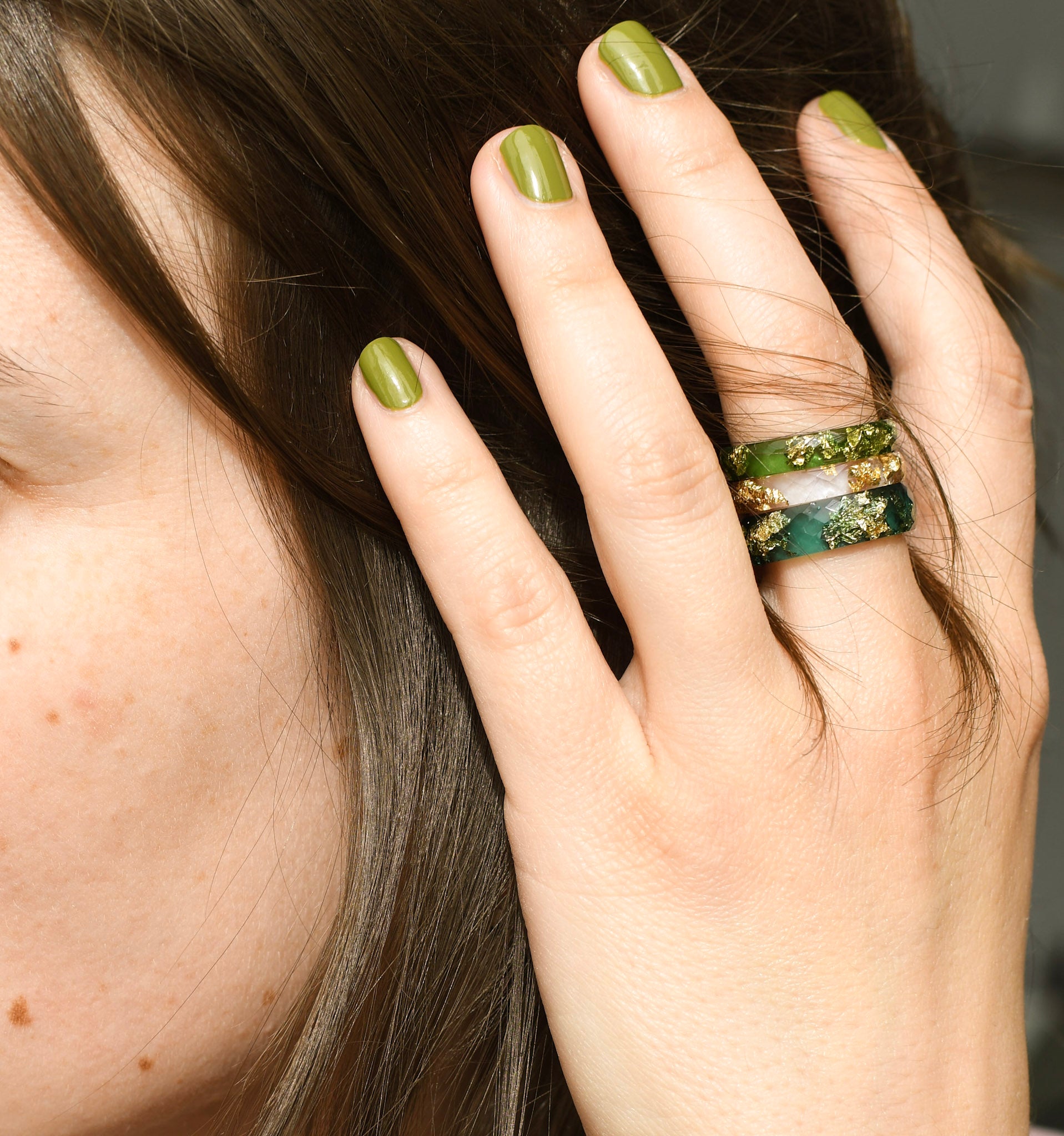 Forest Stack – 3er-Set in Grün & Gold