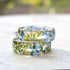 6 mm smooth resin ring with moss and flowers