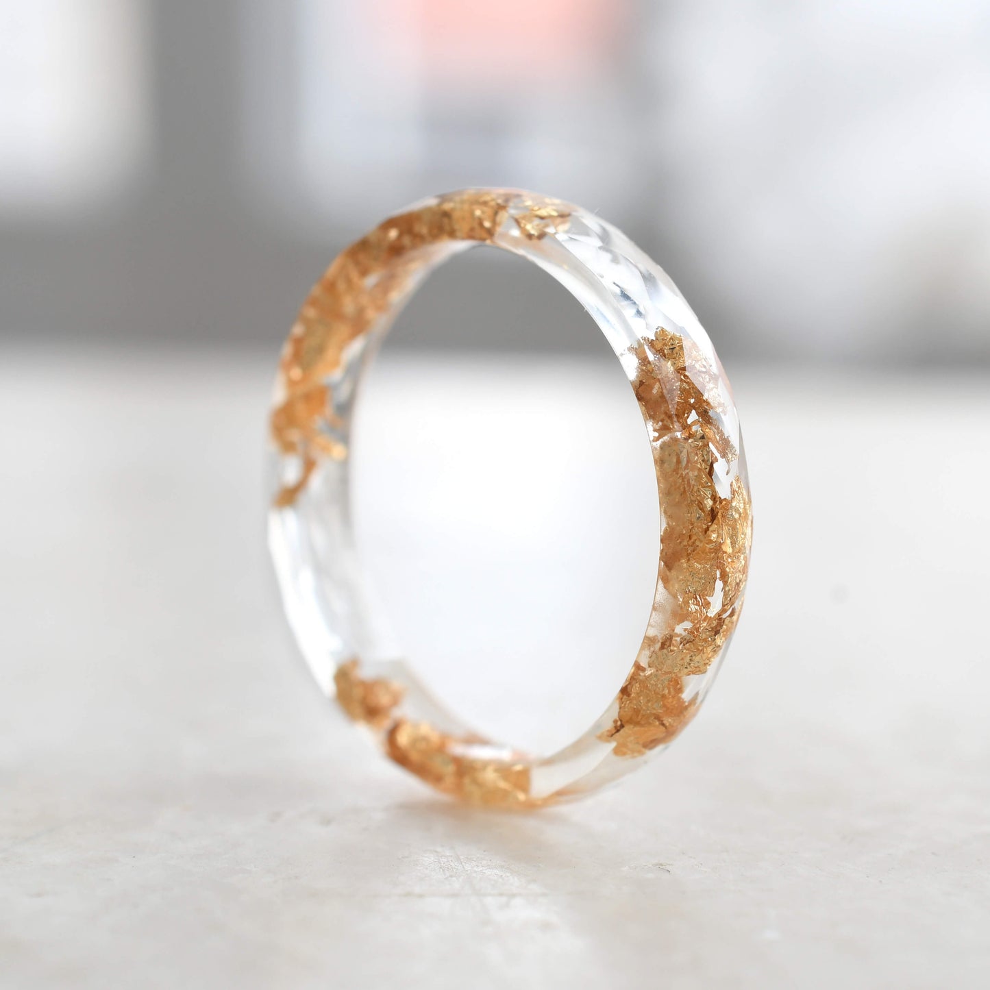 Transparent Gold Leaf Ring