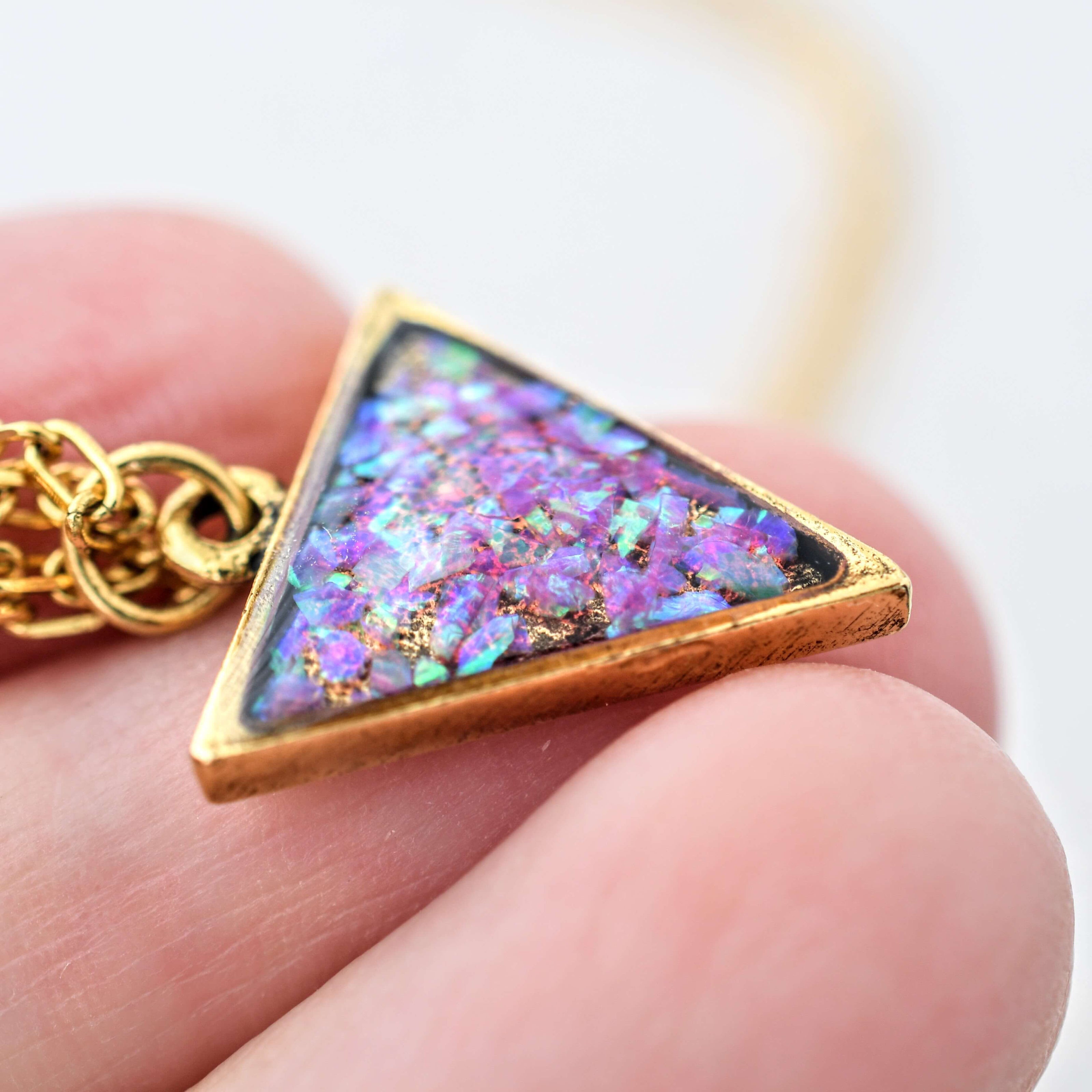 handmade gemstone resin necklace