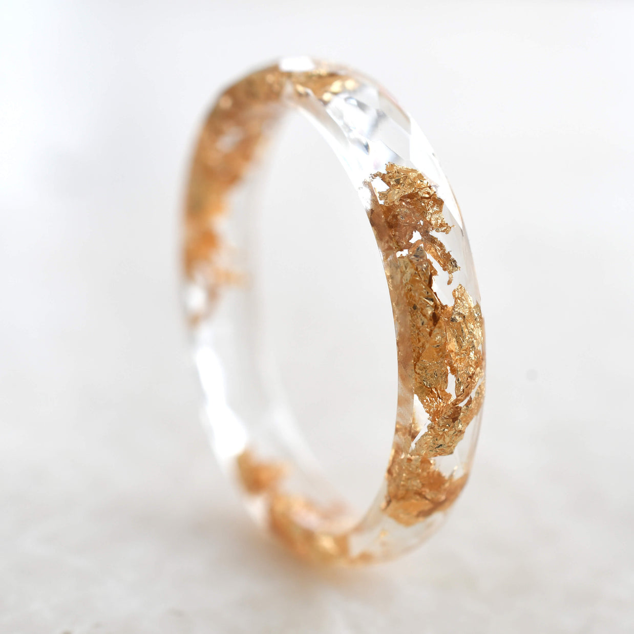 Transparent Gold Leaf Ring