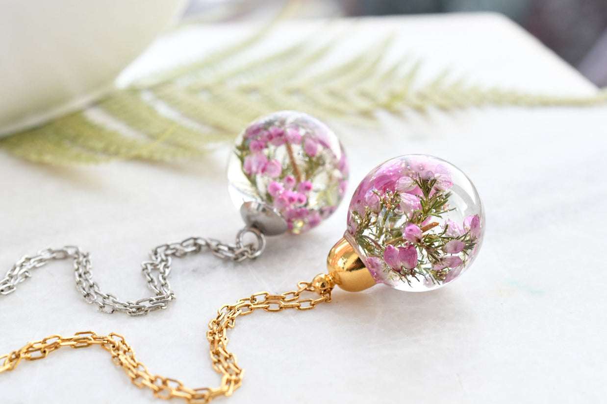 Heather Moon Necklace worn on model, showing size and romantic tone