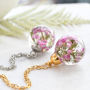 Heather Moon Necklace worn on model, showing size and romantic tone