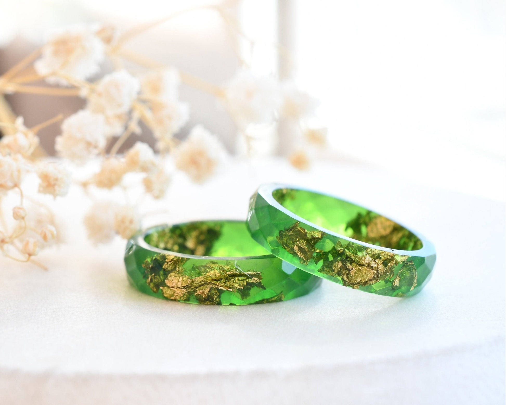 6 mm faceted resin ring modern alternative to metal