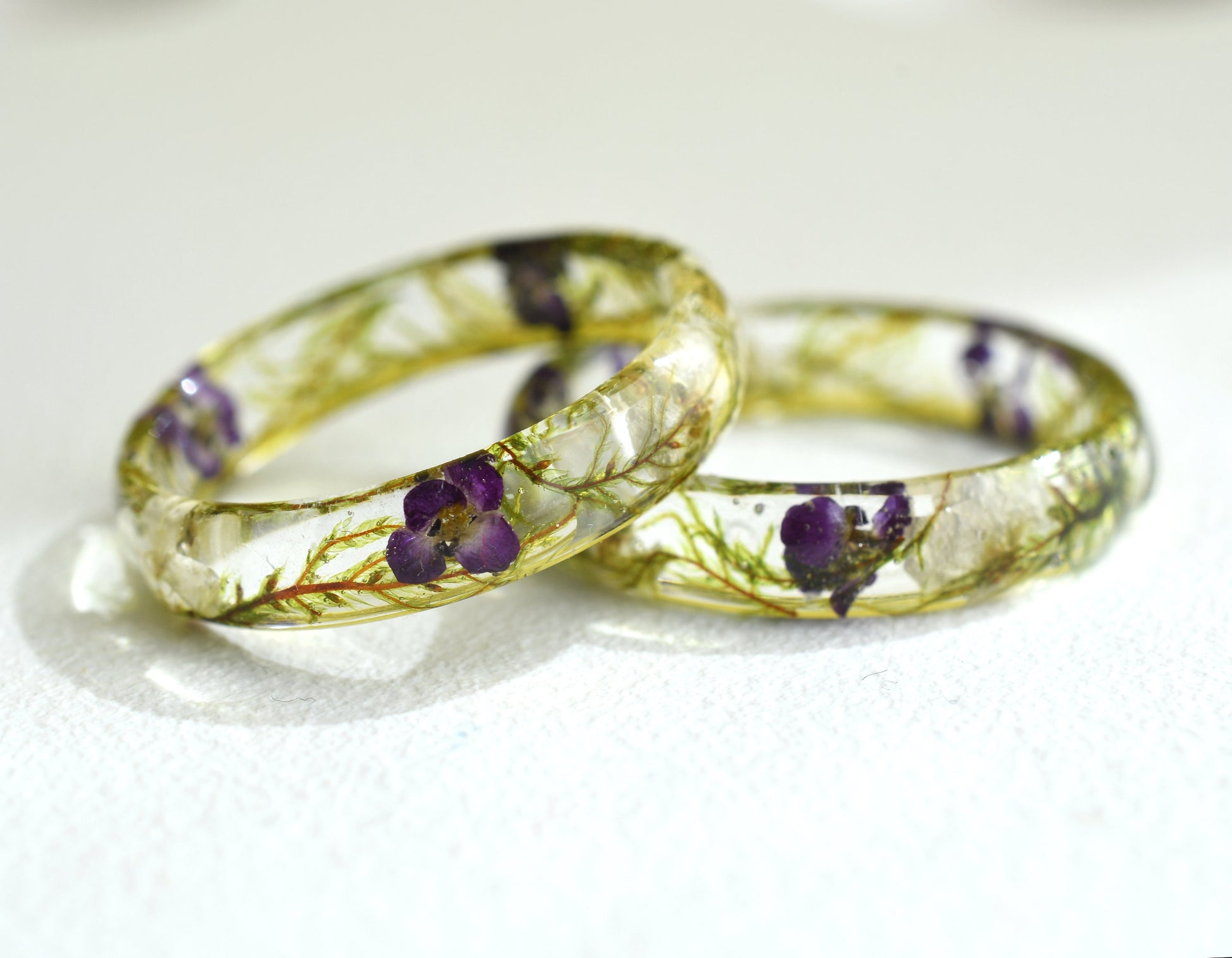 real moss resin ring