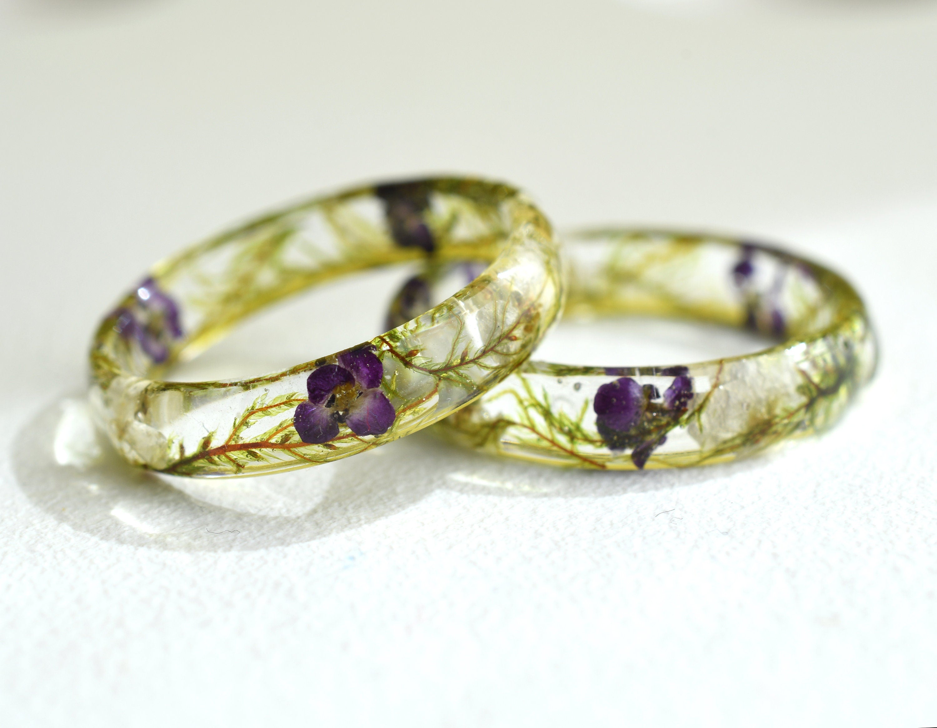 real moss resin ring