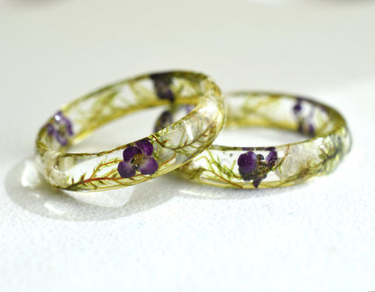 real moss resin ring