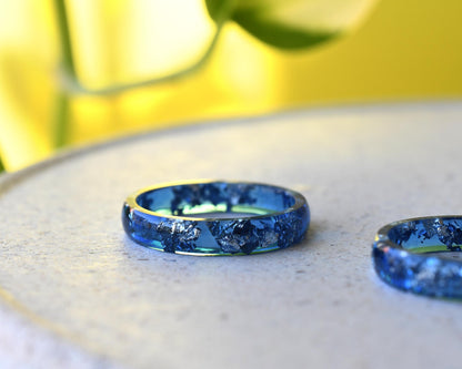 Midnight Silver Ring