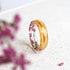 Birch Bloom heather and birch wood faceted resin ring
