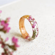 Botanical ring with heather flowers